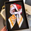 Luxury Brand 2026 Silk Square Scarf Women Horse Neck Hair Tie Band Beach Hijab Kerchief Head Headbands Bandana Female Foulard