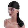 Unisexowy dla dorosłych satynowy doo rag z długim ogonem durag bandany czapka piracka turban męski hip hopowa opaska na głowę biker headwrap damska nakrycie głowy