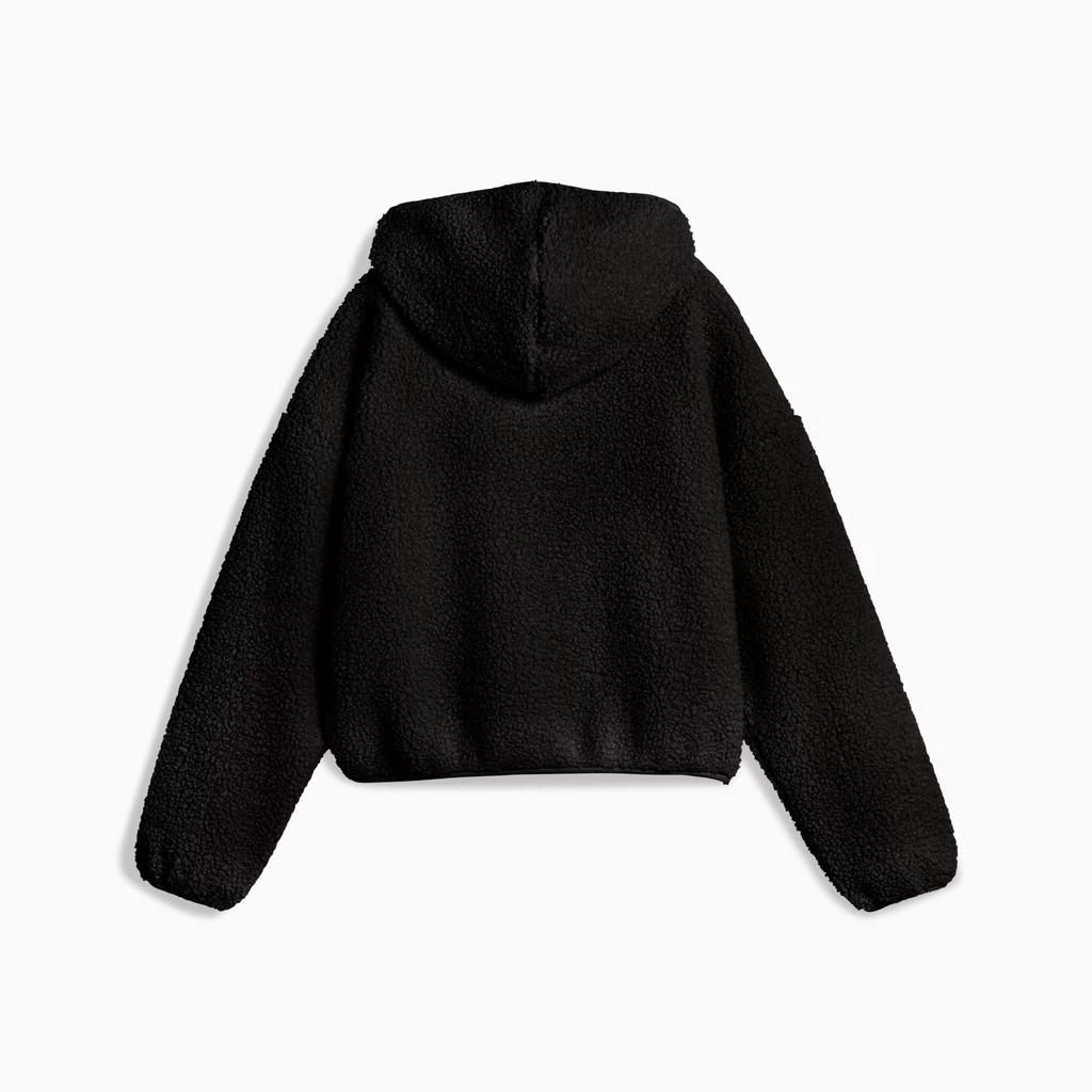 Puma Logo Fleece Short Hooded Long Sleeve Jacket Women Jackets 633983-01