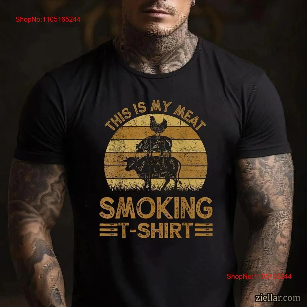 Funny Bbq Dad T Shirt Meat Smoking Barbecue Pitmaster Grill Vintage Streetwear Comfortable Casual Stylish Breathable
