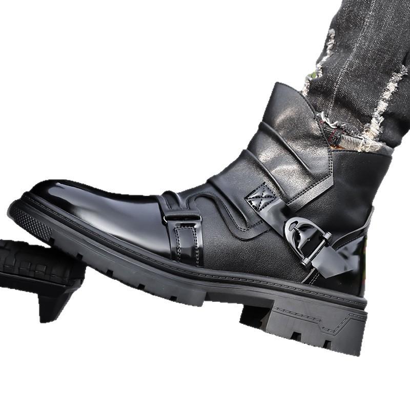 Luxury Men's Boots High Quality Cowhide Leather Boots Fashion Casual Ankle Boots for Men Classic Chelsea Boot Botas Para Hombre
