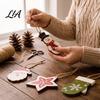 Seasonal Gift for Friends Family Vintage Christmas Hanging Bunting Garland, 2D Flat Wooden Snowman Elk Stocking Santa Decor Tree Claus Banner Holiday