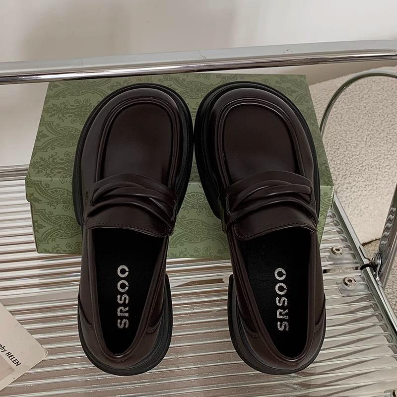 British style platform small leather shoes women's 2025 new spring versatile women's jk single shoes muffin loafers ins tide