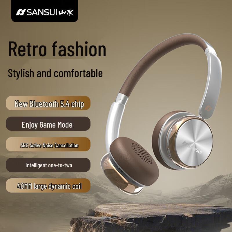 

SANSUI DT11 Active Noise Cancelling Over-Ear Bluetooth Headset