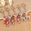 Zodiac Goat Rhinestone Keychain Shiny Bling Rhinestone 1Pcs Alloy Key Ring for Graduation Gift Backpack Pendant