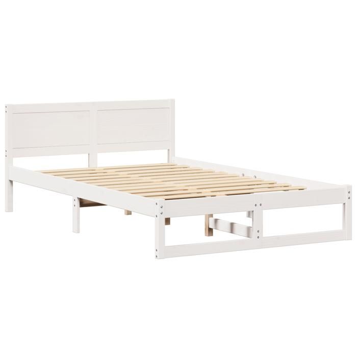 VidaXL Cadre de lit Blanc Bois 120 x 200 cm Robuste 873275