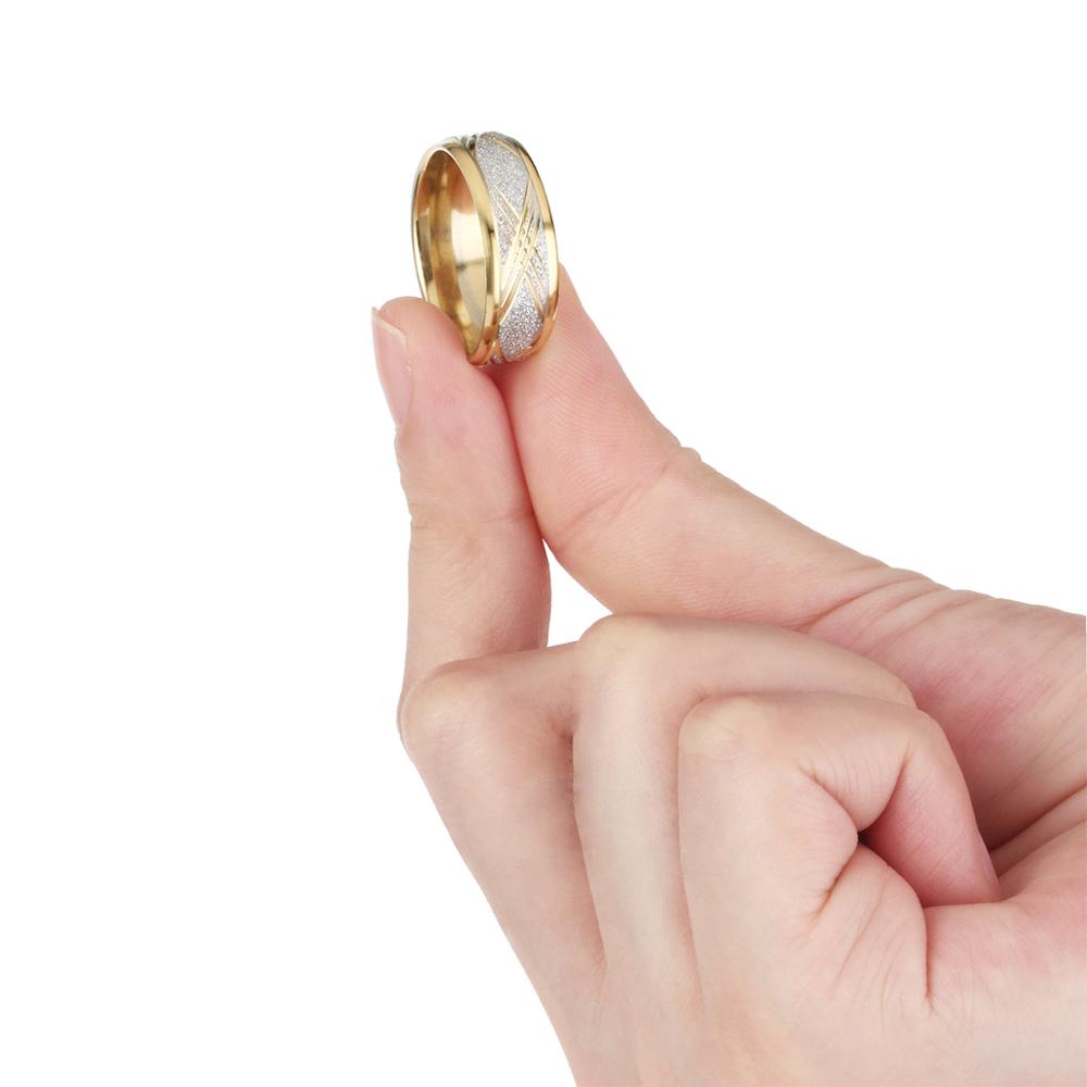 Mens 8mm Stainless Steel Rings Rhinestone Finger Ring for Couple Lover Engagement Wedding Rings Trendy Jewelry Size 6.5-11.5