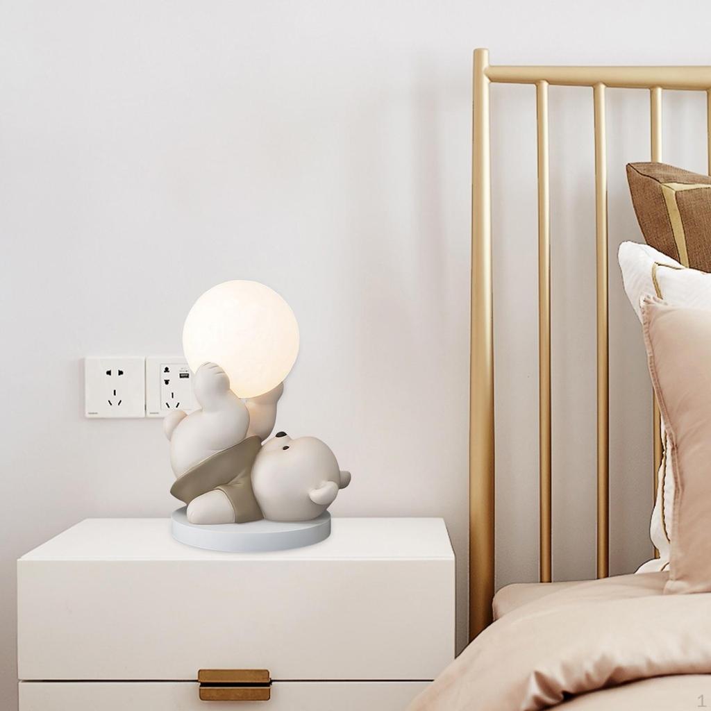 Statuetă Urs Drăguț Lampă de Noapte cu Încărcare USB Ornament de Masă pentru Copii Adulți