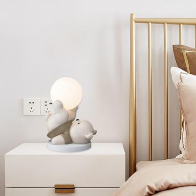 Cute Bear Statue USB Charging Night Lamp Table Ornament for Kids Adults
