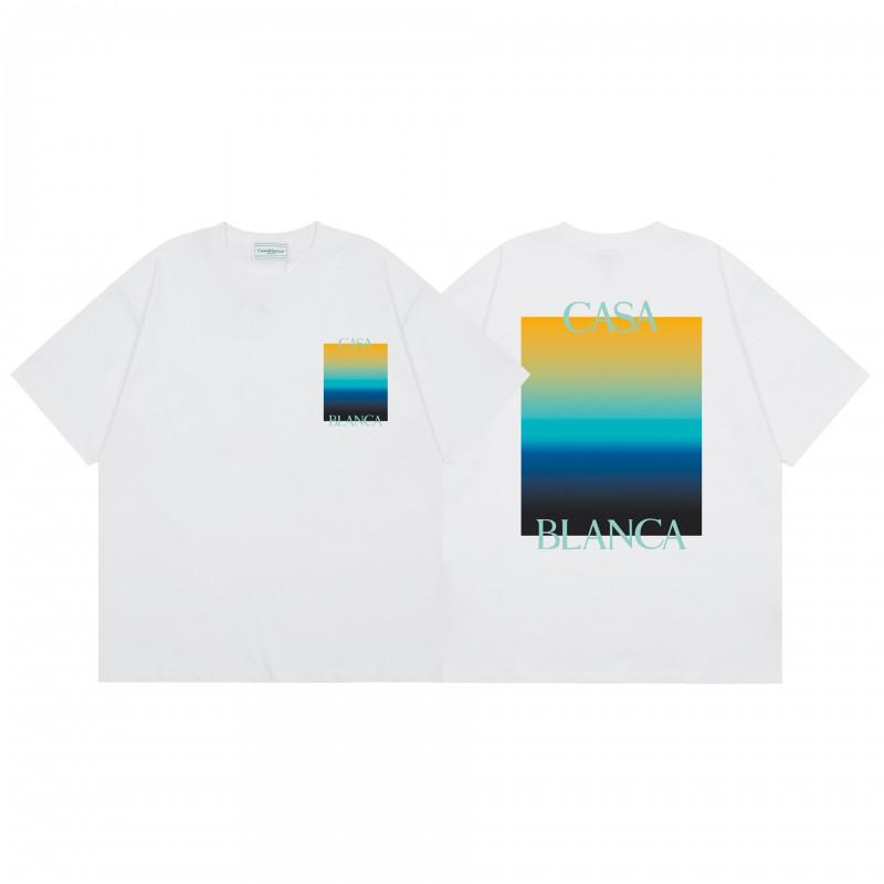 2026 Casablanca Print Loose Fit Cotton T-Shirt Men Youth Casual Wear