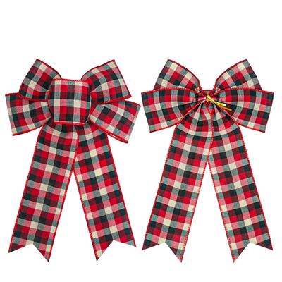 1pc Christmas Tree Ribbon Bow Pendant Christmas Decoration