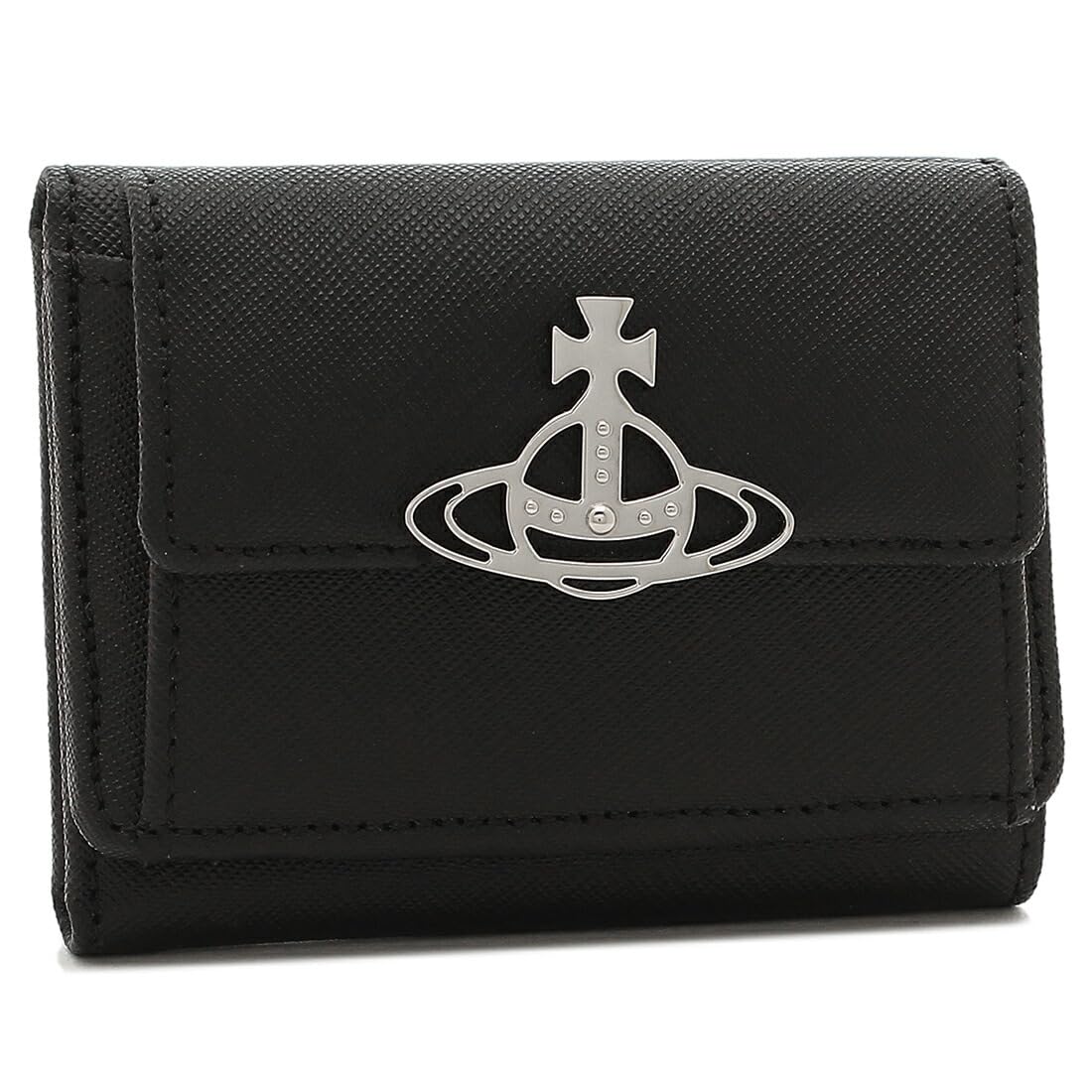 

Vivienne Westwood Saffiano Mini 52010013 L001N N402 Tri-fold Wallet, Black, Women s, [Used]