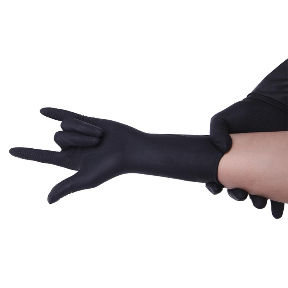 1Pair Anti-slip Hairdressing Coloring Gloves S/M/L Thicker Rubber Gloves Hair Dyeing Gloves