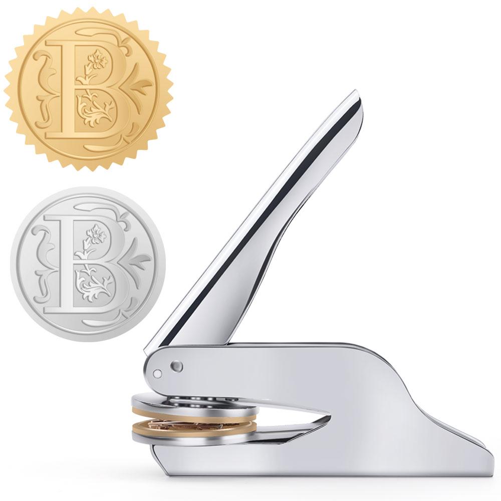 26-Buchstaben-Prägeprägestempel - Handgehaltener Prägestempel, am besten für Bücher, Briefumschläge, Servietten, florale Ex Libris, tolles Geschenk für Buchliebhaber