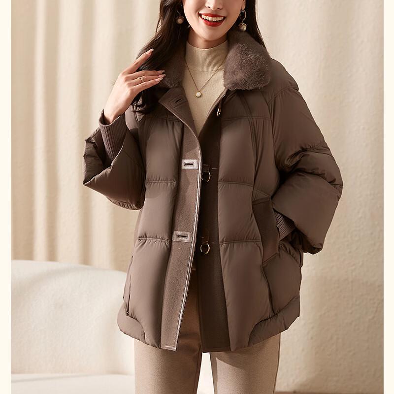 JIANHU Women's Elegant White Duck Down Winter Jacket