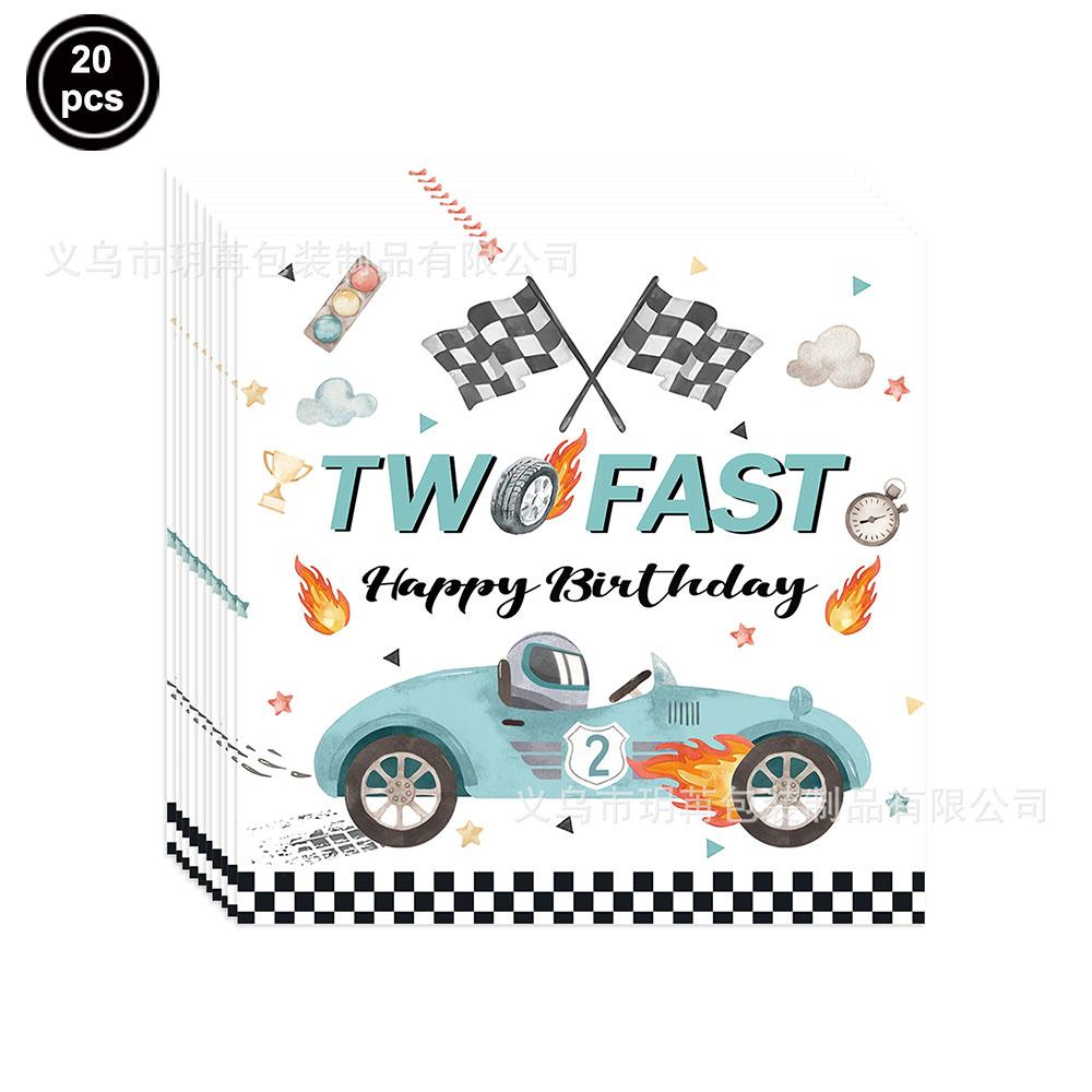 Two Fast Theme Disposable Tablecloth Racing Car Birthday Party Supplies Kids 2nd Birthday Party Decorations