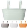 2PCS Hanging Flower Pots Metal Iron Railing Fence Planter Box with Hooks for Outdoor Fence Patio Deck