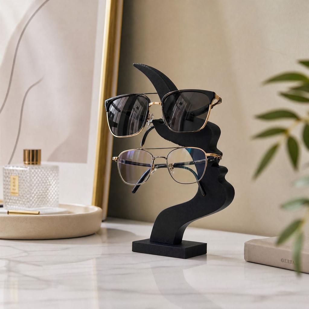 3D Printed Eyeglasses Display Stand, Human Shaped Sunglasses Holder for Countertop, Eyewear