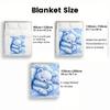 Blue Sleeping Bear Blanket With Moon Stars Fleece Throw Kids Bedding Soft Warm All Season Children Room Decor Gift