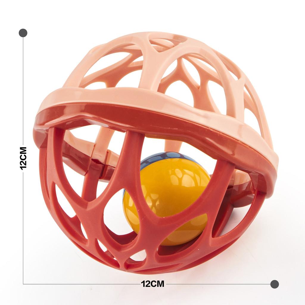 Baby Soft Silicone Doublesided Rattle With Grasping Exercise For Infant Development