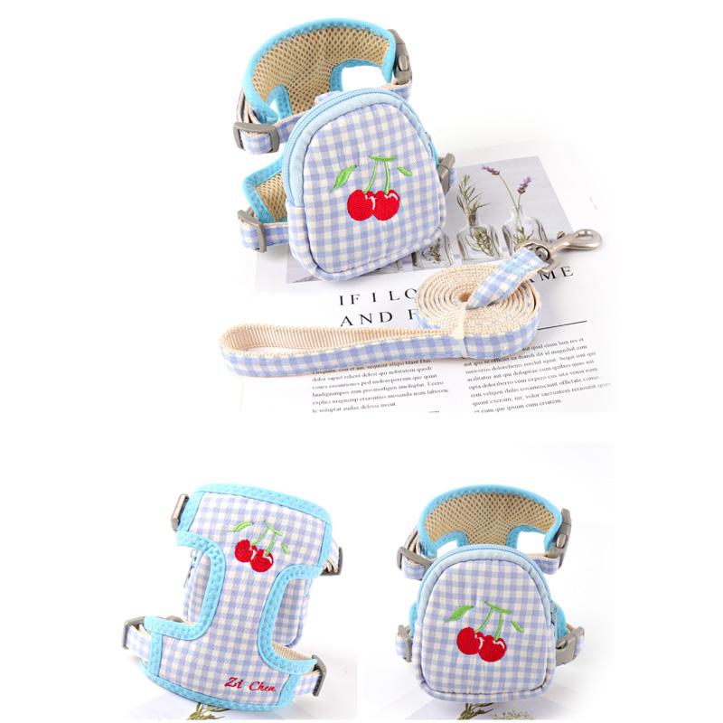 Small Dog Harness And Leash Set Soft Cute Breathable Polyester Mesh Cat Harness For Bichon Teddy Cats Vest Dog Accessories