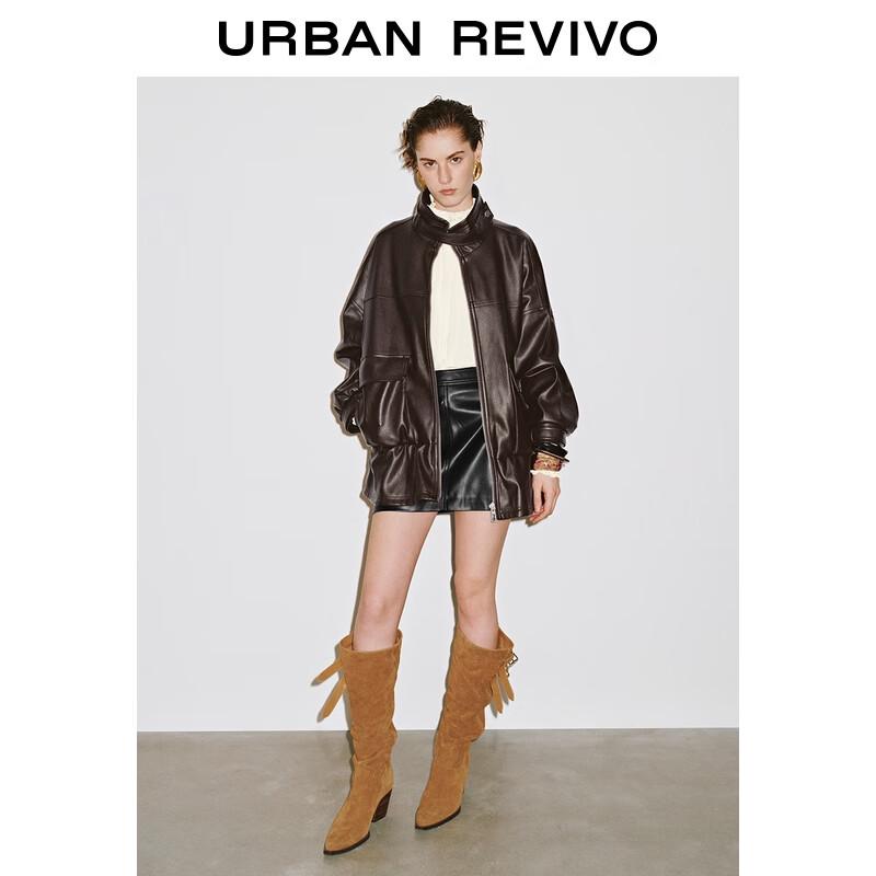 UR Women s Amber Luster PU Zip-Up Jacket L