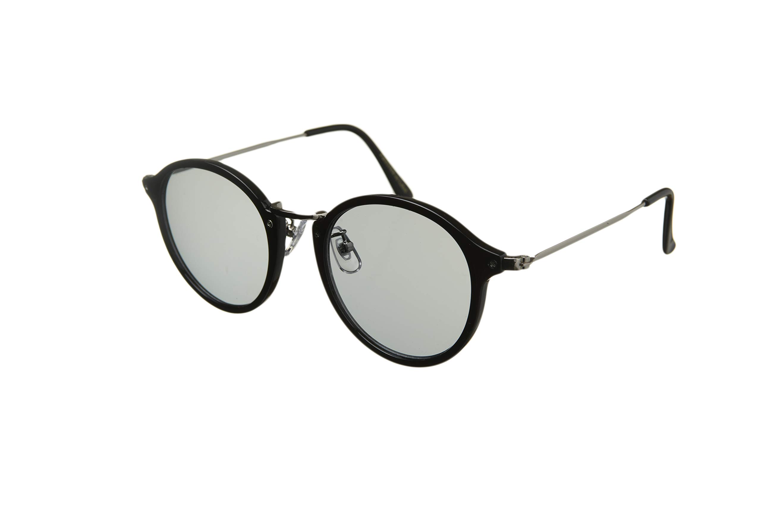 

az Sunglasses UV protection Cool sunglasses Light color smoke lenses [FaceTrick Label] Black/Silver frame/Light AZ7111-1LS