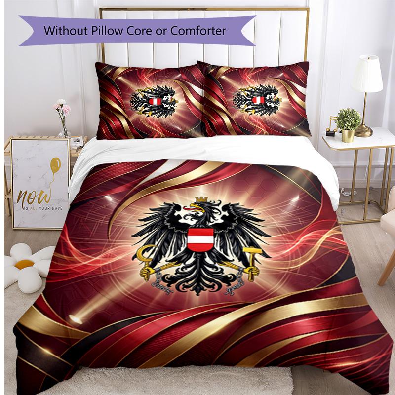 Set Lenzuola Stampate Caldo e Traspirante 3 Pezzi con Motivo Calcio Austriaco come Regalo per Inaugurazione Casa o Festività