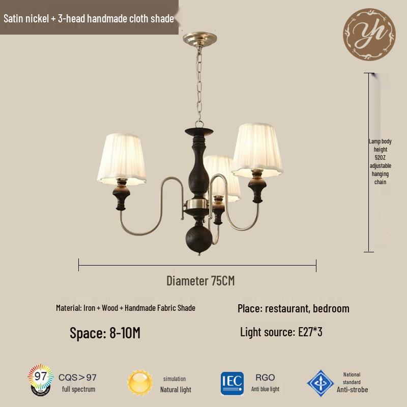 Mid-Century Nanyang Style Wood Chandelier for Living & Bedroom Includes LED Energy-Saving Tri-Color Light