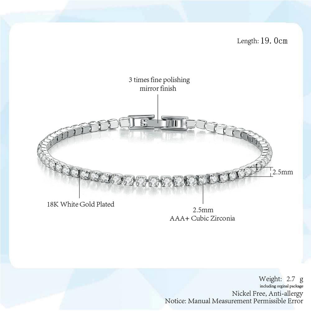 ZHOUYANG Tennis Bracelet For Women Luxury Colorful Optional 2.5mm CZ Crystal Rose Gold Color Gift Fashion Jewelry KC128