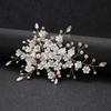 Crushed Hair Clip Barrettes Faux Pearls White Flower Hair Weaving Jewelry for Gown Dress Hairstyle Making Tools