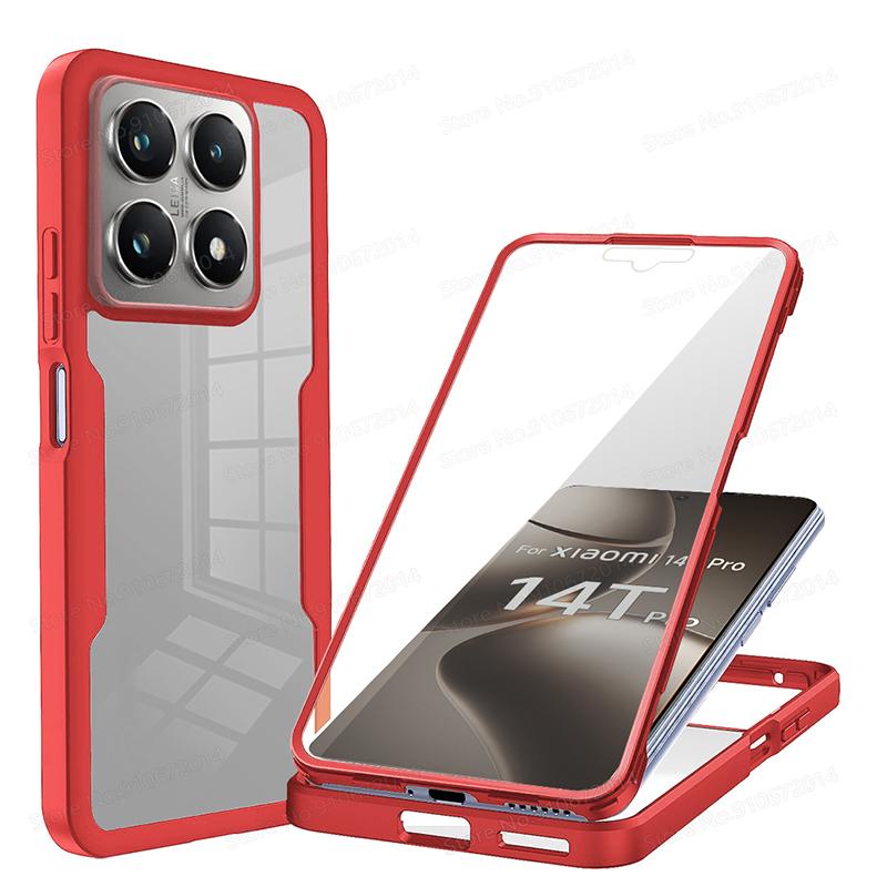 Pro Xiaomi 14T Pro Pouzdro 360 Ochrana celého těla Průhledný kryt telefonu Pro Xiaomi Redmi 14C K50 12T 14 T Pro Nárazuvzdorná pouzdra