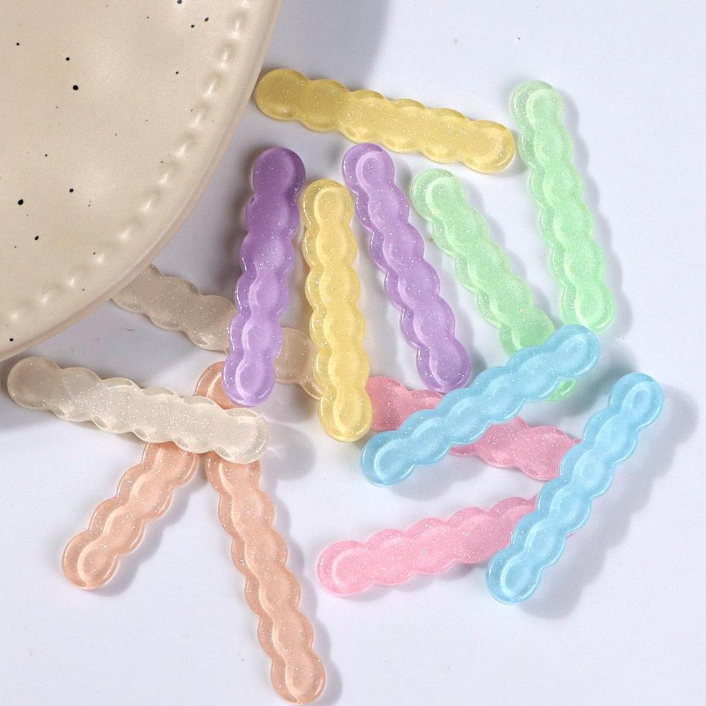 Shiny Glitter Geometric Oval Hair Clips for Women