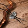 Bolo Tie Cowboy Costume Accessory for Men and Women Adjustable Length Vintage Metal Butterfly Pendant Necktie Necklace