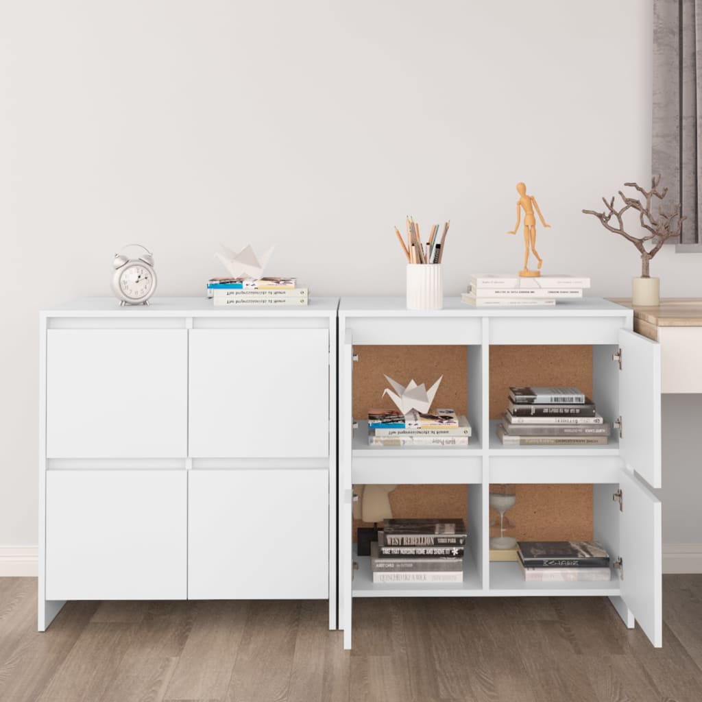 Sideboards 2 Pcs White 70 X 41 X 75 Cm Particleboard