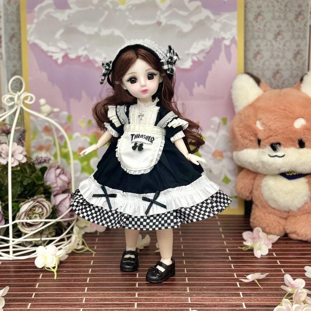 

Attractive Eyes 30cm Bjd Doll with Clothes Long Hair Princess Makeup Ball Joint Doll Birthday Gift