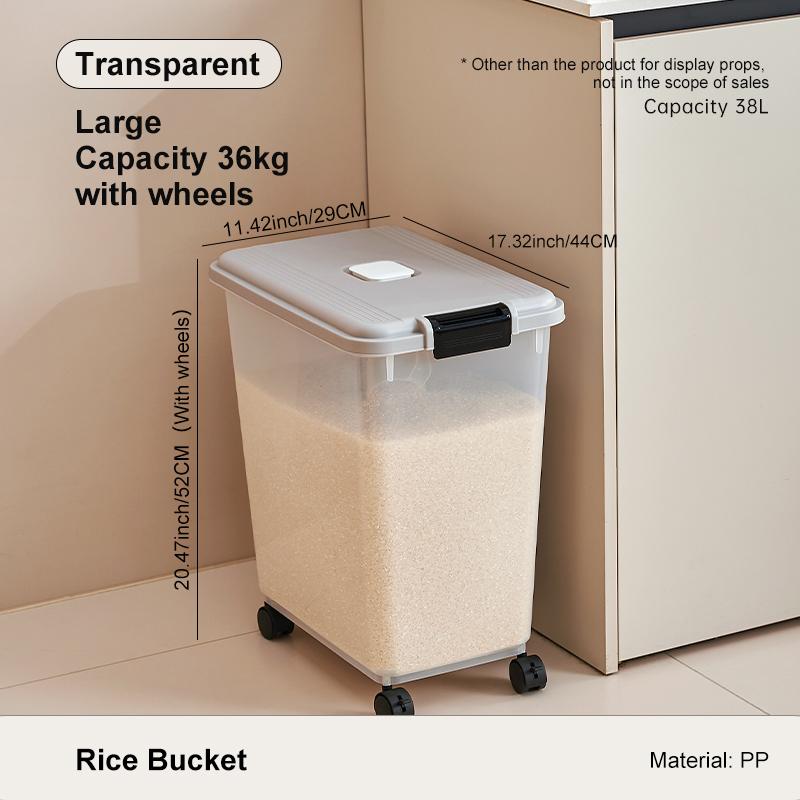 Rice Bucket Household Flour Storage Tank Sealed Against Insects and Moisture Food-grade Rice Storage Box Rice Box