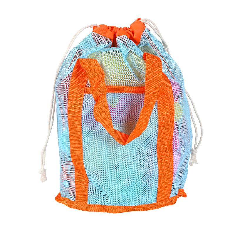 Grid Beach Bag Hand-held Toiletry Bag with Drawstring Pocket Travel Toiletry Bag Children's Toy Storage Bag Bathroom Swimming Bag