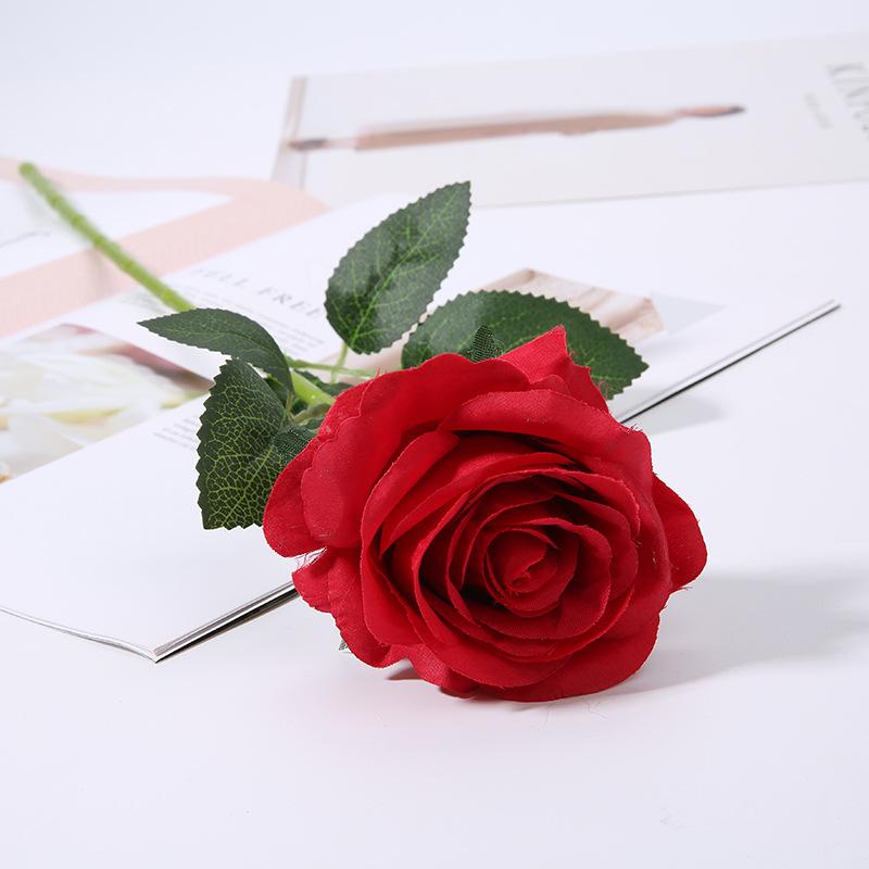 Artificial Red Rose Flowers Living Room Home Decoration Accessories Thanksgiving Wedding Diy Bouquet Silk Flowers Bouquet