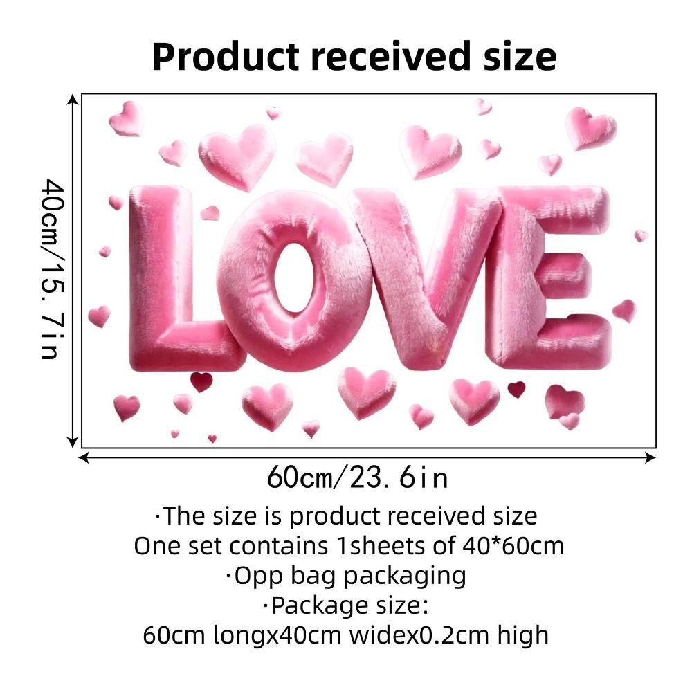 Multicolor Window Decals Velvet Love Glass Decorative Sticker Wall Stickers  Festival Supplies