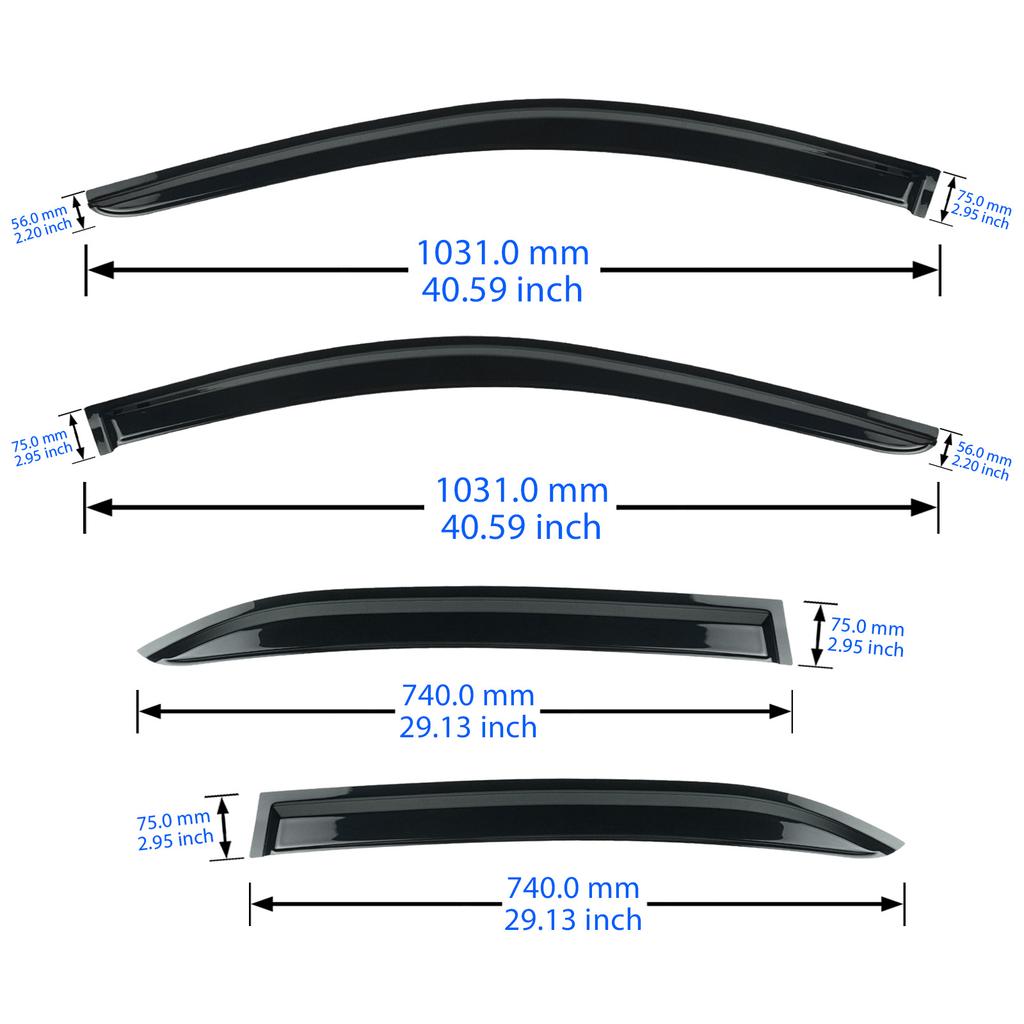 4pcs Black Auto Window Wind Rain Sun Deflectors Protector Guard Sheet For Mercedes-Benz E-Class Saloon W212