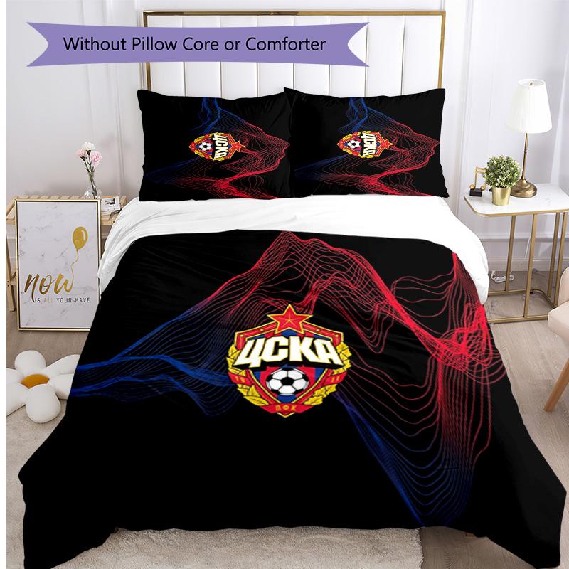 CSKA Moscow Pattern Printed 3PCS Bedding Set Soft Skin-Friendly Washable Duvet Cover & Pillowcases Set All Season Bedroom