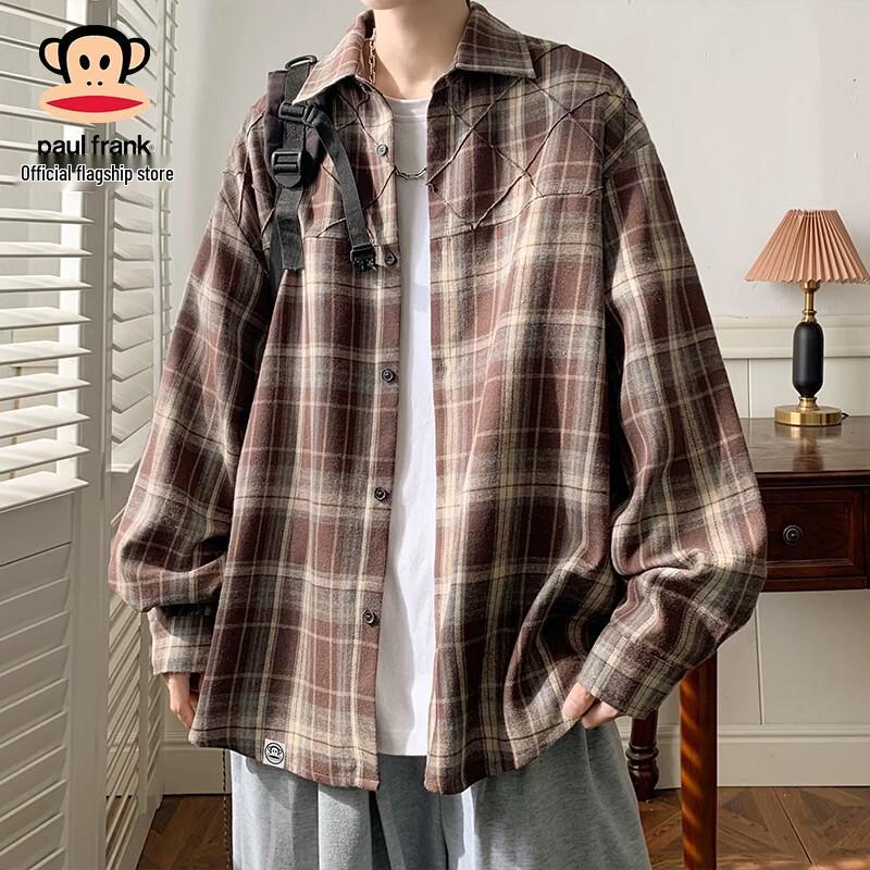 Paul Frank Men's American Plaid Casual Button-Down Shirt