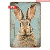 Vintage Rabbit Metal Wall Art Poster, Retro Kitchen Decor