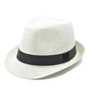Hat Vintage Sunshade Hollowedout Gentleman Straw Hat With Rolled Edge Jazz Belt