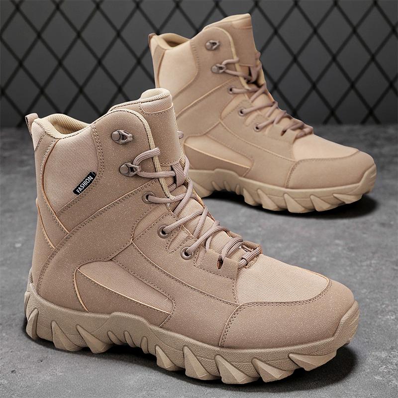 Autumn and winter new men's safety shoes, tactical desert boots, men's boots, outdoor hunting shoes, ankle boots