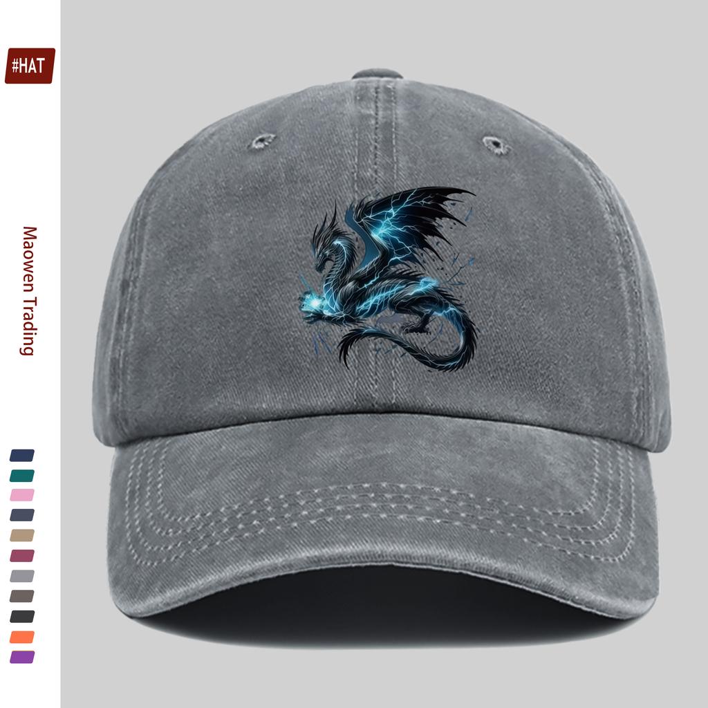 pc pcs Unisex Adjustable Trucker Baseball Cap with Blue Dragon Print Snapback Buckle Closure Lightweight Suitable for Daily