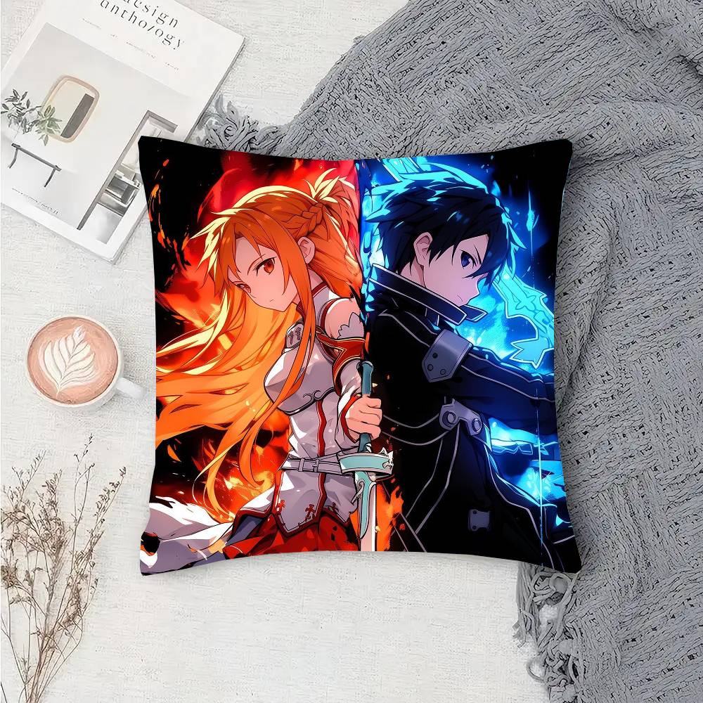 S-Sword Art O-Online Anime Pillow Case Sofa Cushion Cover Room Home Decoration