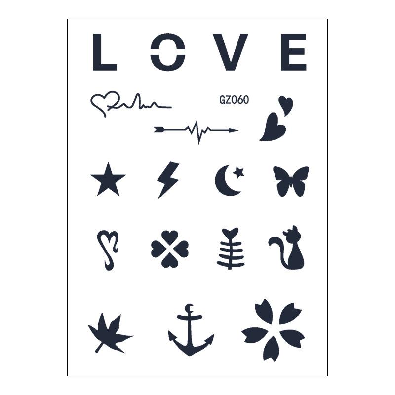 Beauty Stickers Plain Flowers Herbal Tattoo Stickers Waterproof Anime Cartoon Geometry Lasting Juice Tattoo Stickers