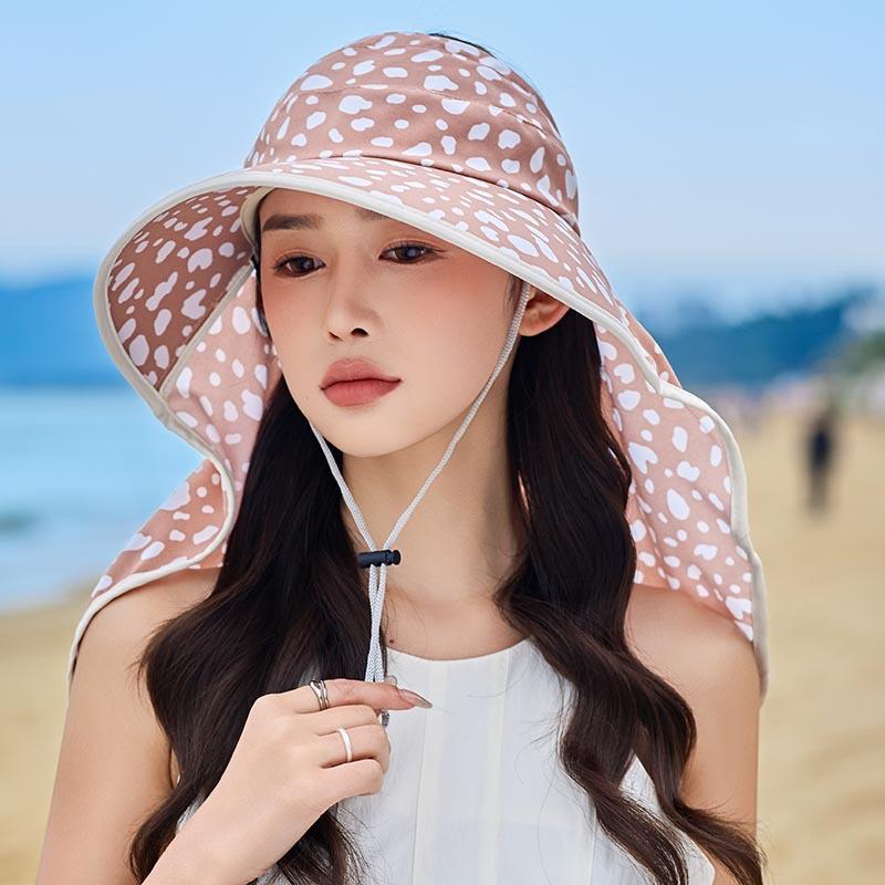 

Sunscreen and UV protection face covering, big eaves, empty top shawl, integrated sun hat for women Adjustable